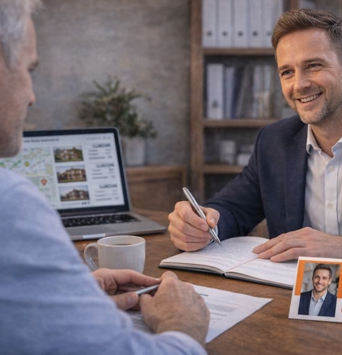 Property professional on the phone with a client